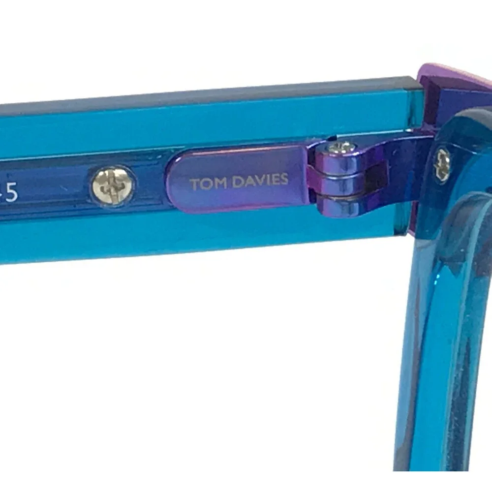 Tom Davies Eyeglasses Frames TD704 Col. 2053 Clear Blue Purple Square 52-20-145
